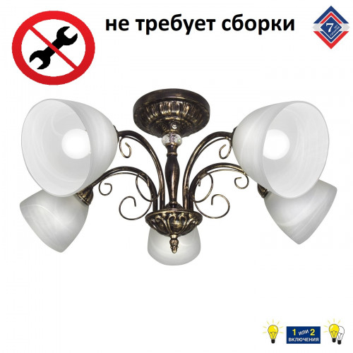Люстра потолочная 5 плафонов собранная S2246-5